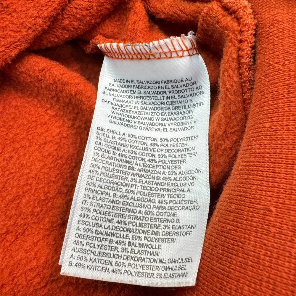 The North Face Men's Med Crewneck Sweatshirt Orange Fleece Cotton‎ Blend Logo